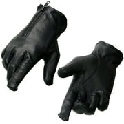 Milwaukee Leather SH867 Men's USA Deerskin Black Leather Unlined Lightweight Motorcycle Riders Gloves Small